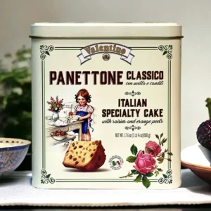 Кекс VALENTINO Panettone с изюмом и цукатами жесть, 500г, Италия
