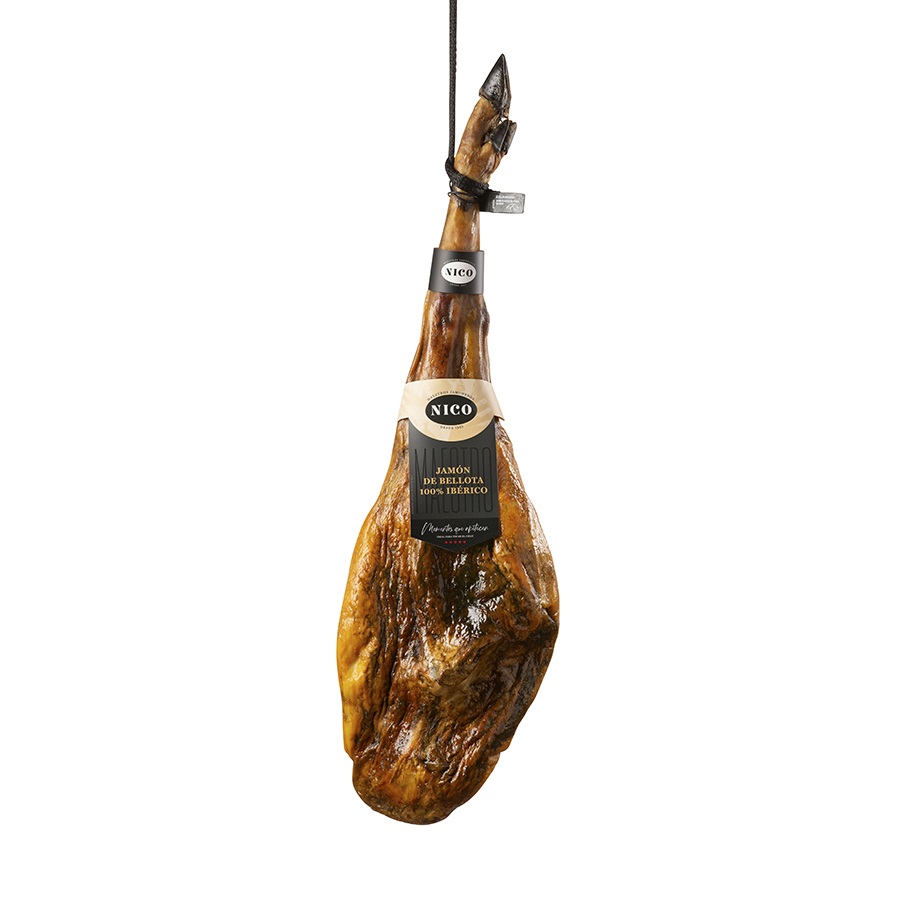 Подарочный набор Хамон Iberico Bellota (Иберико Бейота) 100% на кости 36 месяцев выдержки с ножом и хамонерой
