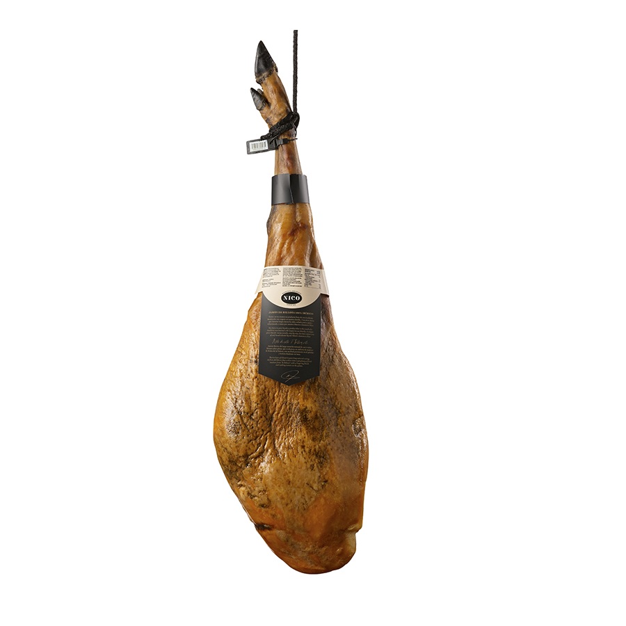 Подарочный набор Хамон Iberico Bellota (Иберико Бейота) 100% на кости 36 месяцев выдержки с ножом и хамонерой