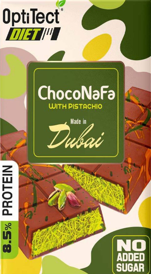 шоколад "Dubai Chocolate SPORT chocoNaFa " Хрустящая кнафе, смешанная с пастой фисташек и тахини, молочный шоколад