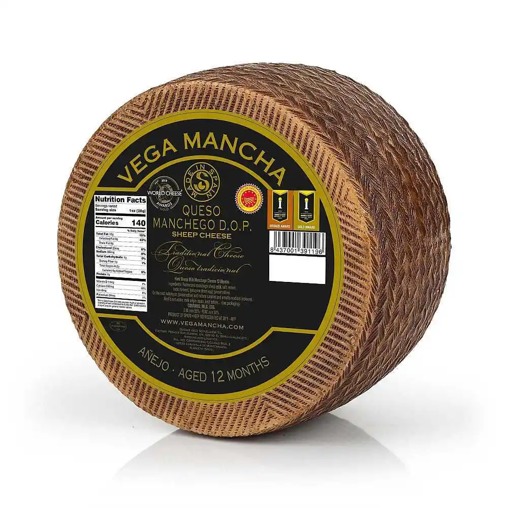 Твёрдый сыр Manchego Vega (Манчего) 12 месяцев выдержки из овечьего молока 100 г