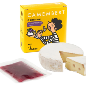 Мягкий сыр Camembert (Камамбер) с белой плесенью, грецким орехом и виноградным соусом из коровьего молока 145 г