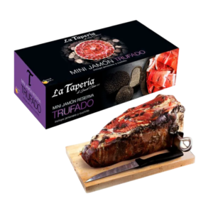 Подарочный мини-набор Хамон Serrano Reserva (Серрано Резерва) без кости с трюфелем до 12 месяцев выдержки с хамонерой и ножом