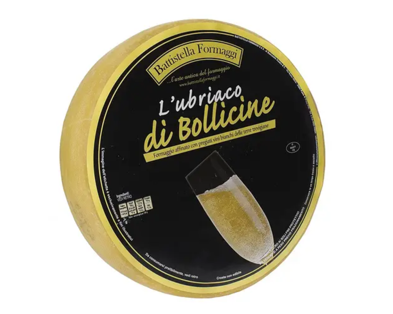 Твёрдый сыр Battistella Formaggi L'ubriaco di Bollicine (Убриако) в шампанском 12 месяцев выдержки из коровьего молока 100 г