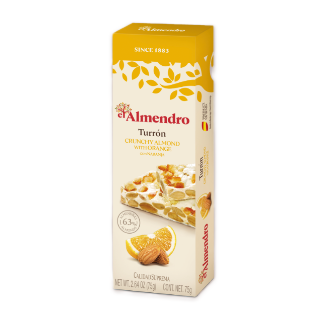 Туррон El Almendro миндальный с нугой и апельсином 75 г