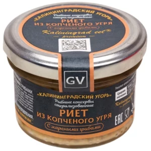 Риет из копченого угря с жареными грибами 80 г