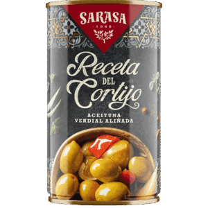 Оливки Sarasa с косточкой в маринаде из перца, чеснока и трав 350 г