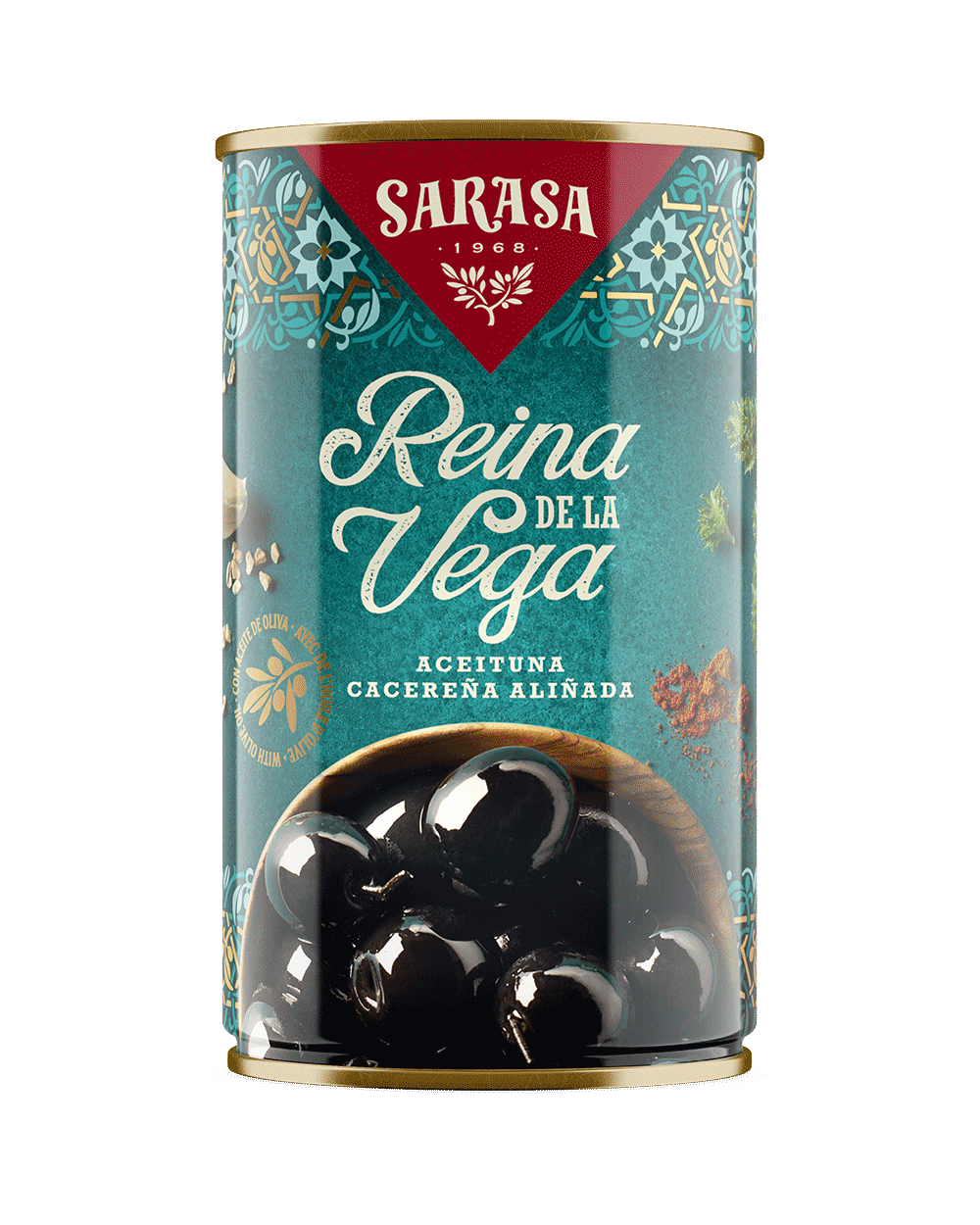 Оливки Sarasa с косточкой в маринаде из трав 350 г